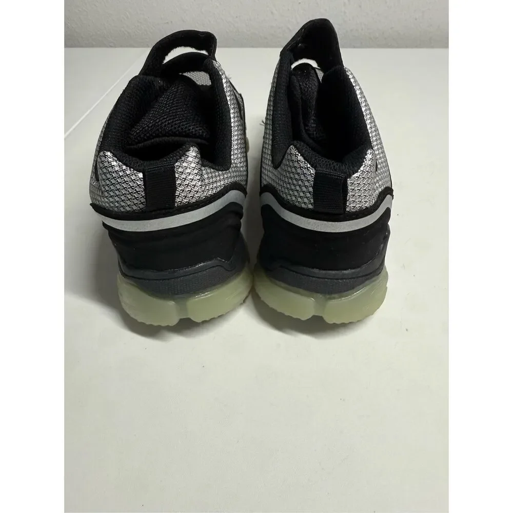 Athletic Works Shoes Two Strap Sneakers Black Hook And Loop Comfort Sz 4 Youth